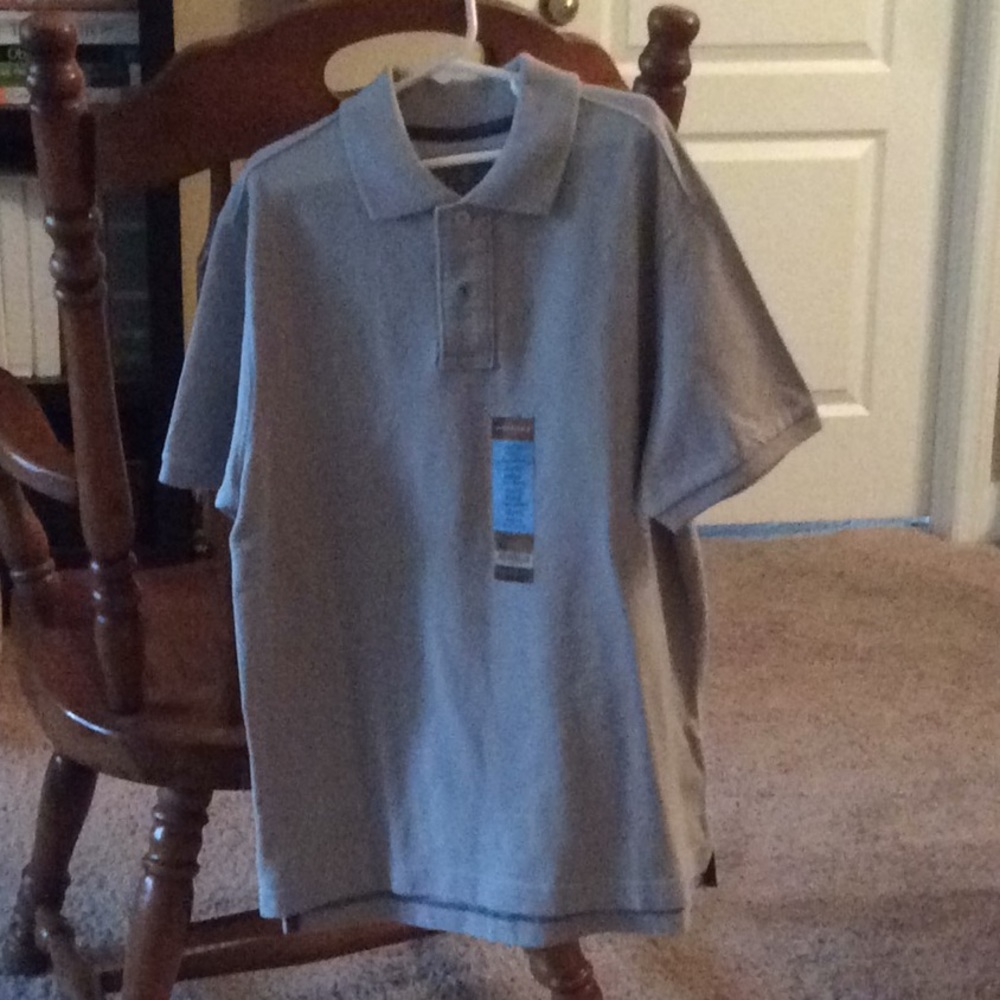 Grey polo, size medium (10-12 boys)